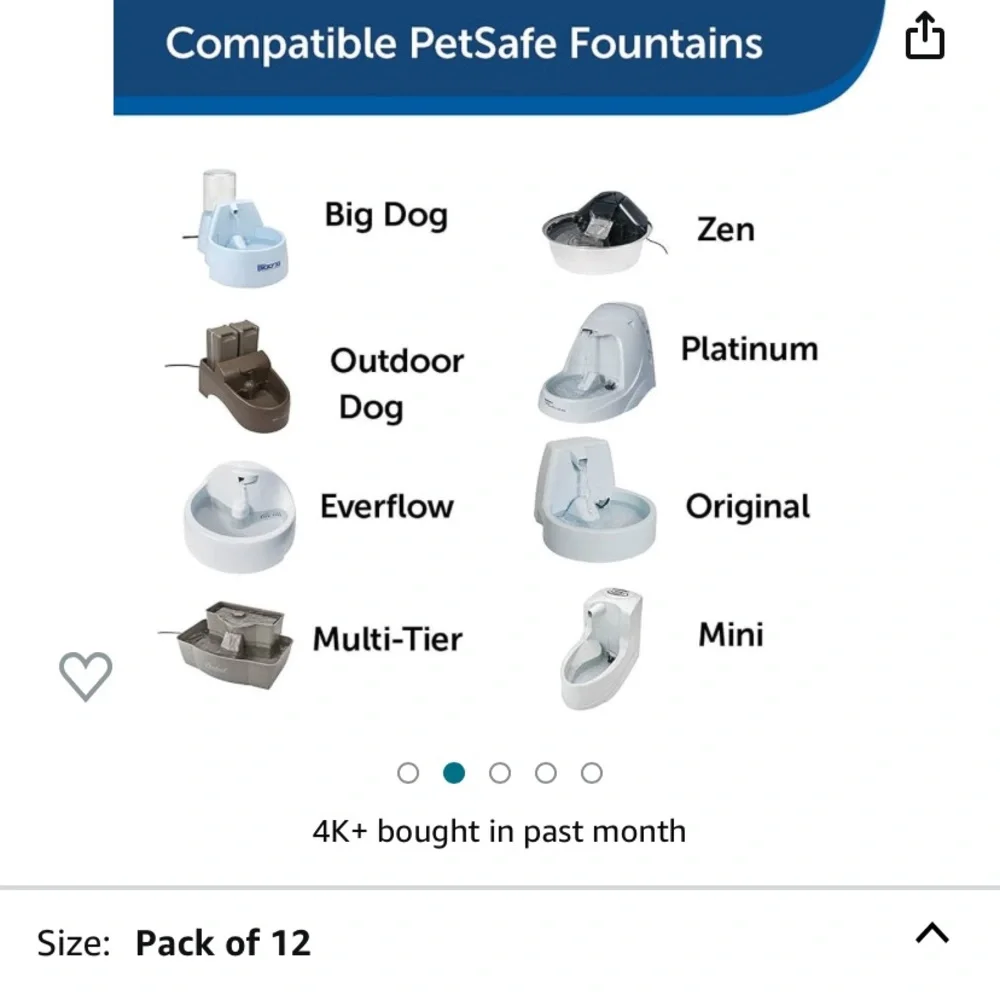NEW bundle of 4, PetSafe Carbon Filters, Dog & Cat Water Fountain Filters